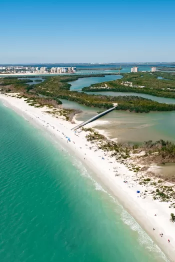 Lovers Key State Park Shoreline and Intercoastal from Above